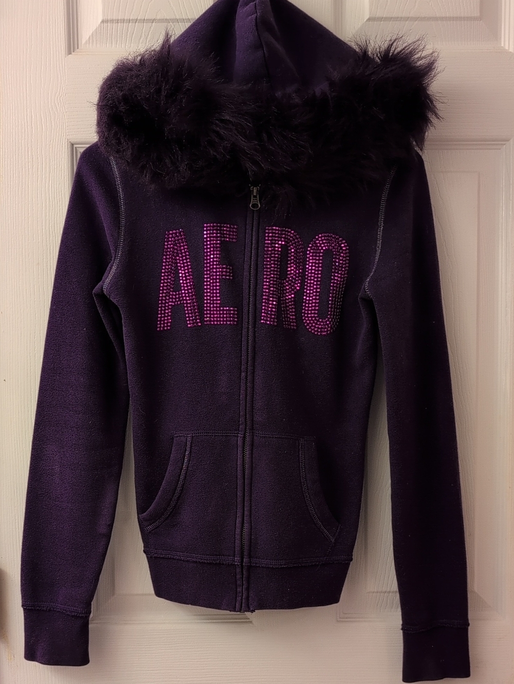 Aeropostale Purple Fur Hoodie